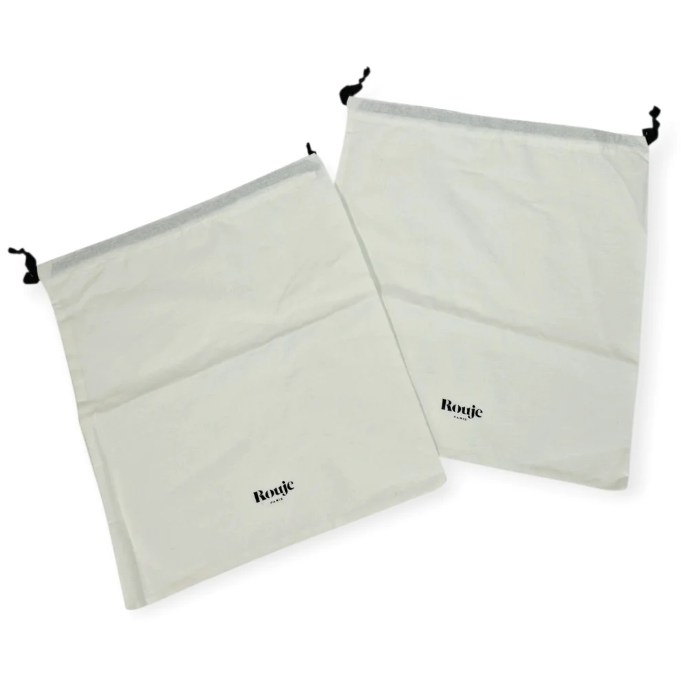 Rouje Paris Dust Bag Set of 2 White Drawstring Pouches 13